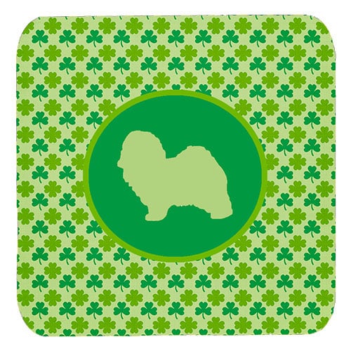 Havanese Lucky Shamrock Foam Coasters, Set Of 4