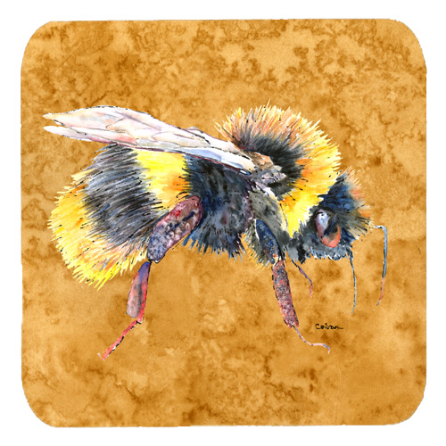 Bee On Gold Foam Coasters, Set Of 4