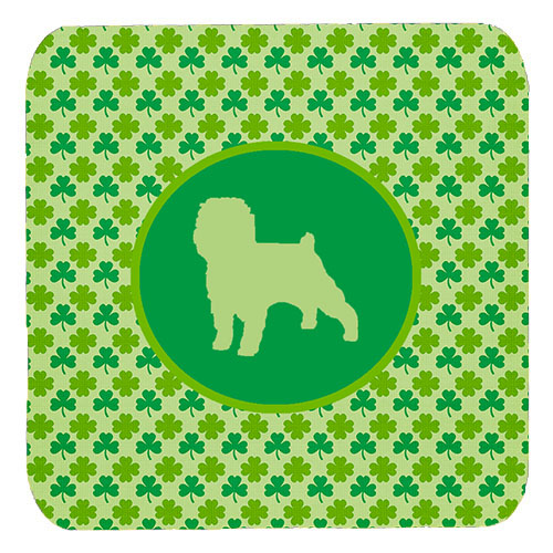 Affenpinscher Lucky Shamrock Foam Coasters, Set Of 4