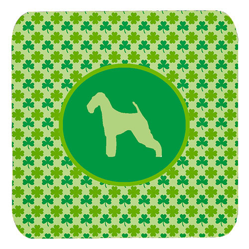 Airedale Lucky Shamrock Foam Coasters, Set Of 4