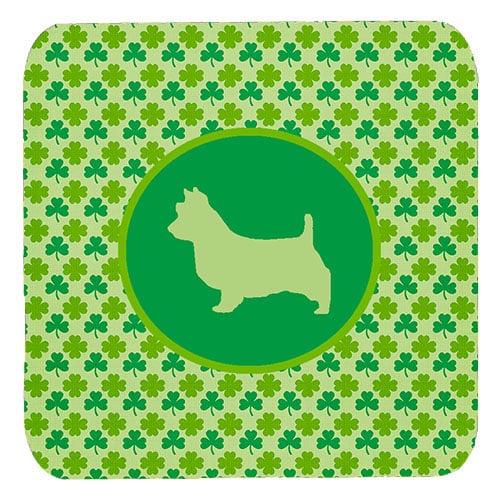 Australian Terrier Lucky Shamrock Foam Coasters, Set Of 4