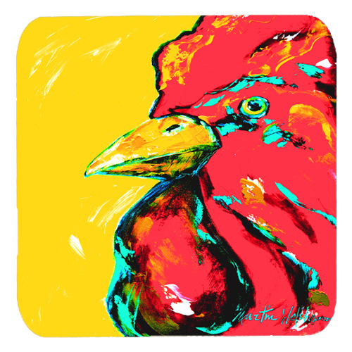Bird - Rooster Big Head Foam Coasters, Set Of 4