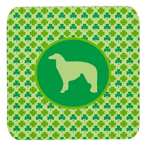 Borzoi Lucky Shamrock Foam Coasters- Set Of 4