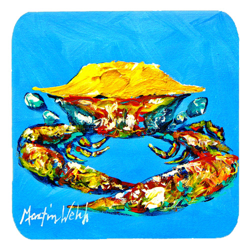 Crab Baby Blue Foam Coasters, Set Of 4