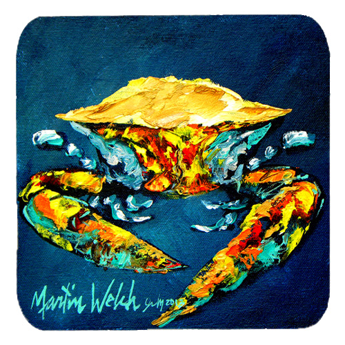 Crab Catch Up Foam Coasters, Set Of 4