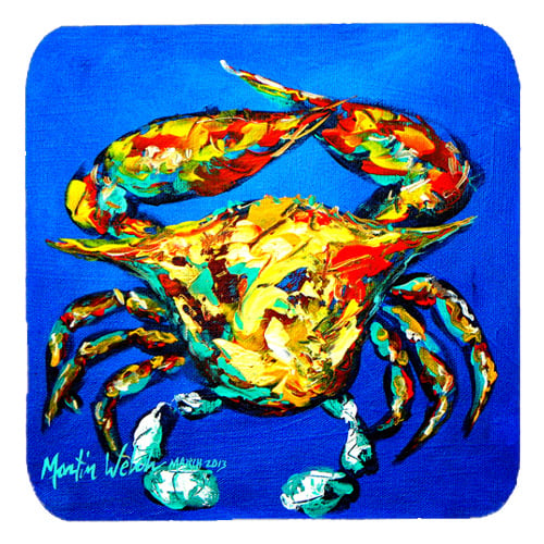 Crab Criss Crow Foam Coasters, Set Of 4