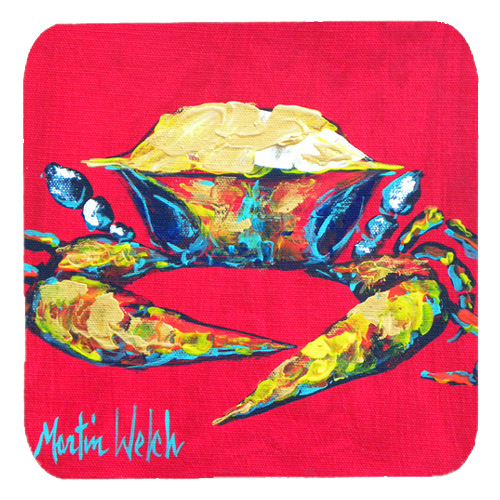 Crab Red One Foam Coasters, Set Of 4