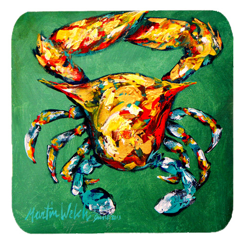 Crab Two Snaps Foam Coasters, Set Of 4