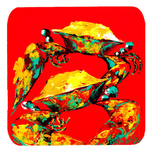 Crab Two Tone Foam Coasters, Set Of 4