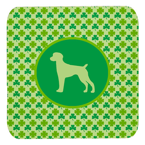 German Shorthaired Pointer Lucky Shamrock Foam Coasters, Set Of 4