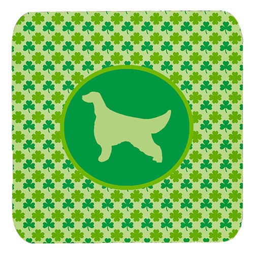 Irish Setter Lucky Shamrock Foam Coasters, Set Of 4