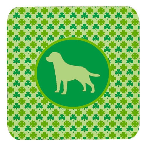 Labrador Lucky Shamrock Foam Coasters, Set Of 4