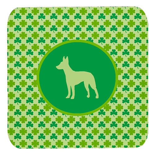 Manchester Terrier Lucky Shamrock Foam Coasters, Set Of 4