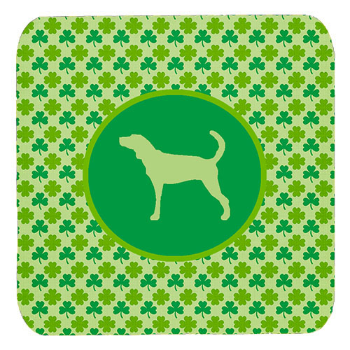 Plott Hound Lucky Shamrock Foam Coasters- Set Of 4