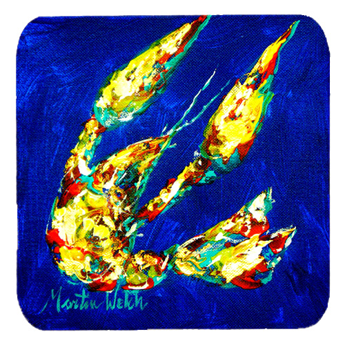 Crawfish Little Blue Foam Coasters, Set Of 4