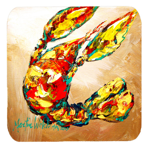 Crawfish Tanya Foam Coasters, Set Of 4