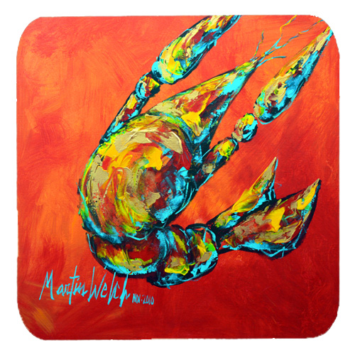 Crawfish Spicy Craw Foam Coasters, Set Of 4
