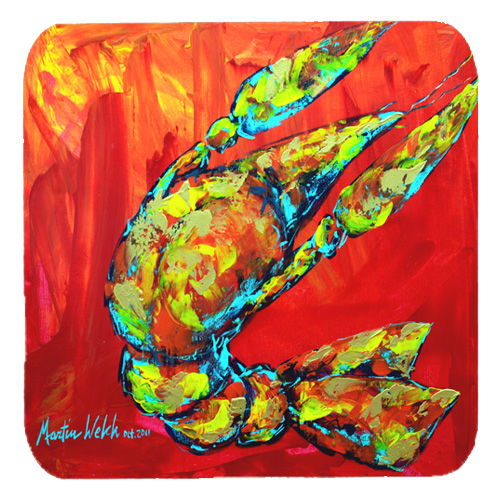 Crawfish Hot Craw Foam Coasters, Set Of 4