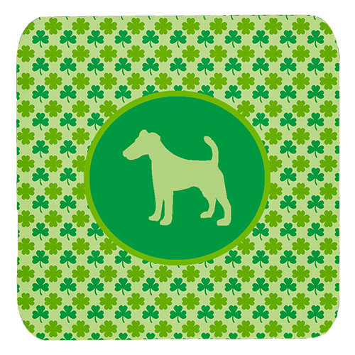 Fox Terrier Smooth Lucky Shamrock Foam Coasters, Set Of 4