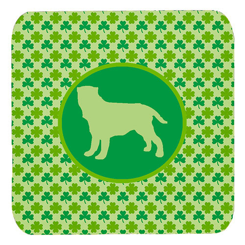 Neapolitan Mastiff Lucky Shamrock Foam Coasters, Set Of 4