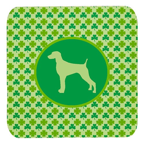 Weimaraner Lucky Shamrock Foam Coasters, Set Of 4