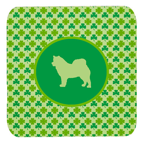 Alaskan Malamute Lucky Shamrock Foam Coasters, Set Of 4