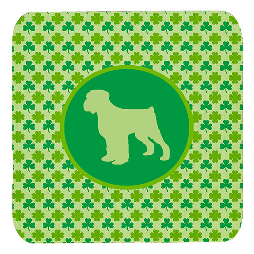 Black Russian Terrier Lucky Shamrock Foam Coasters, Set Of 4