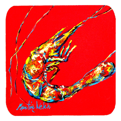 Shrimp Backwards Then Forwards Foam Coasters, Set Of 4
