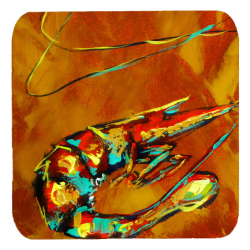 Shrimp Carmel Corn Foam Coasters, Set Of 4