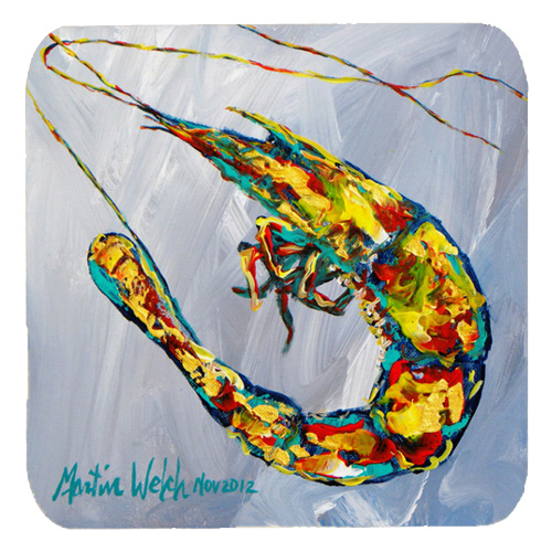 Shrimp Iced Shrimp Foam Coasters, Set Of 4