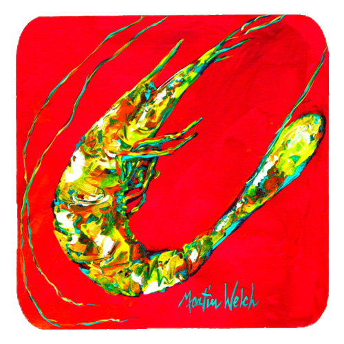 MW1061FC Shrimp Squiggles Foam Coasters- Set Of 4