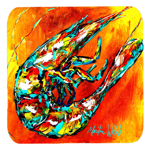 Shrimp Warming Up Foam Coasters, Set Of 4