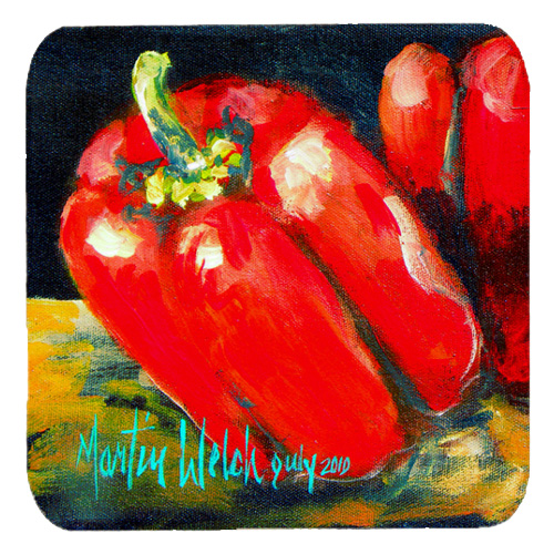 MW1070FC Vegetables - Bell Pepper Two Bells Foam Coasters- Set Of 4