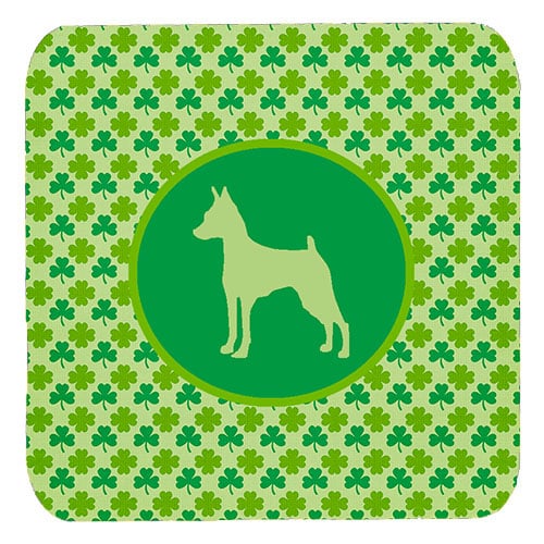 Min Pin Lucky Shamrock Foam Coasters, Set Of 4