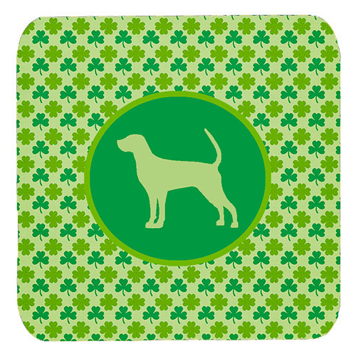 Coonhound Lucky Shamrock Foam Coasters, Set Of 4