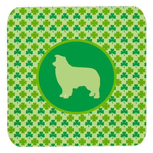 Border Collie Lucky Shamrock Foam Coasters- Set Of 4