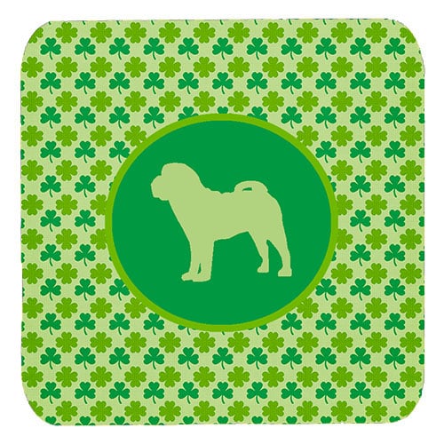 Shar Pei Lucky Shamrock Foam Coasters, Set Of 4