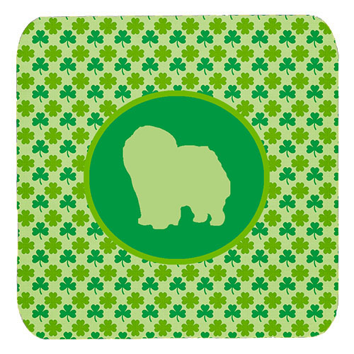 Chow Chow Lucky Shamrock Foam Coasters