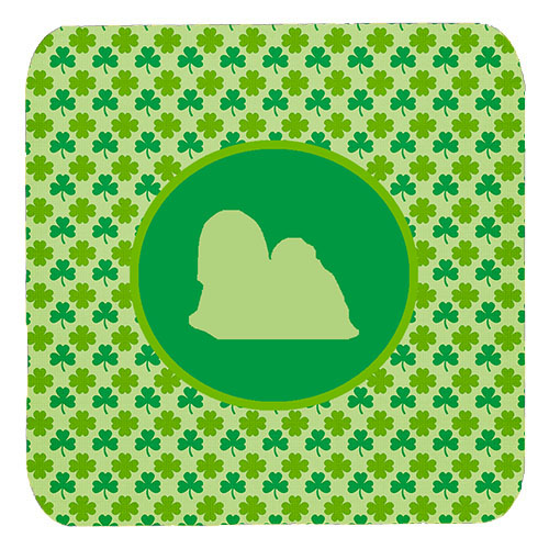 Lhasa Apso Lucky Shamrock Foam Coasters, Set Of 4