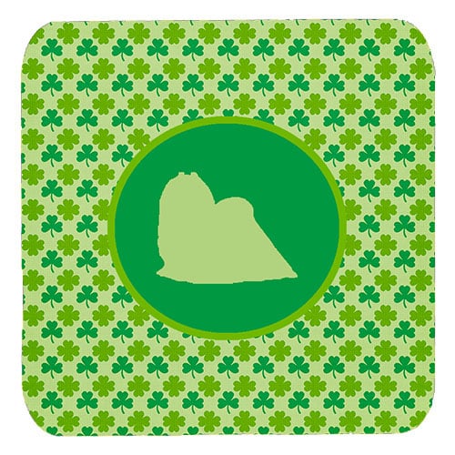 Maltese Lucky Shamrock Foam Coasters, Set Of 4
