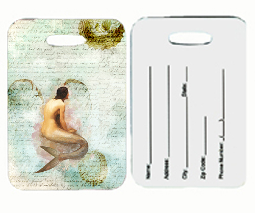 Mermaids And Mermen Luggage Tags- Pair Of 2