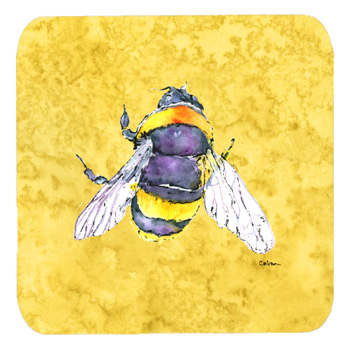 Bee On Yellow Foam Coasters, Set Of 4