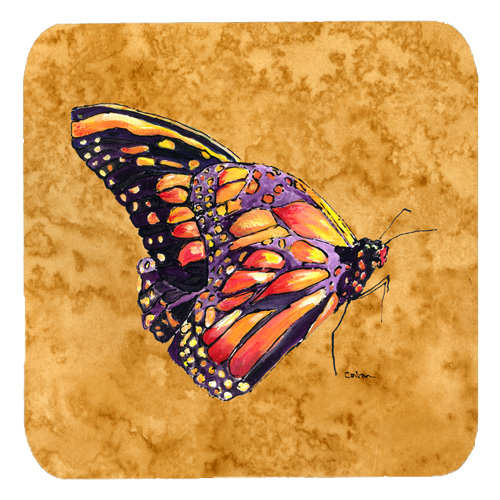 Butterfly On Gold Foam Coasters, Set Of 4