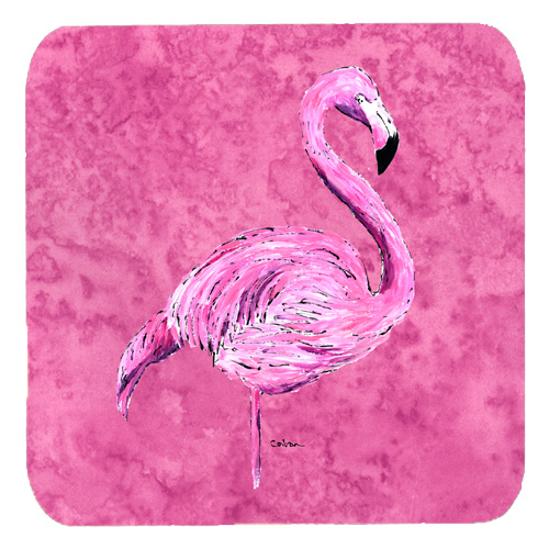 Flamingo On Pink Foam Coasters, Set Of 4