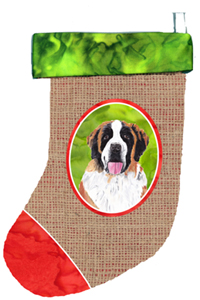 Saint Bernard Christmas Stocking