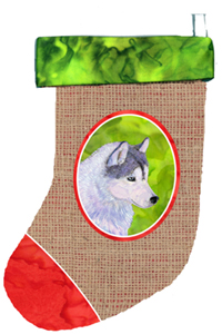 Siberian Husky Christmas Stocking