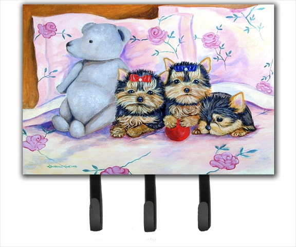 Yorkie Puppies Three In A Row Leash Holder Or Key Hook