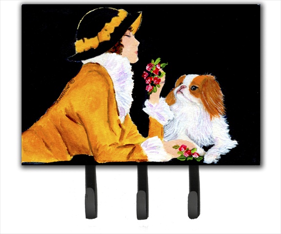 Lady With Her Japanese Chin Leash Holder Or Key Hook