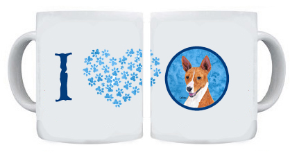 Picture of Carolines Treasures SC9124BU-CM15 Basenji Blue Microwavable Ceramic Coffee Mug- 15 oz.