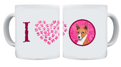 Picture of Carolines Treasures SC9124PK-CM15 Basenji Pink Microwavable Ceramic Coffee Mug- 15 oz.